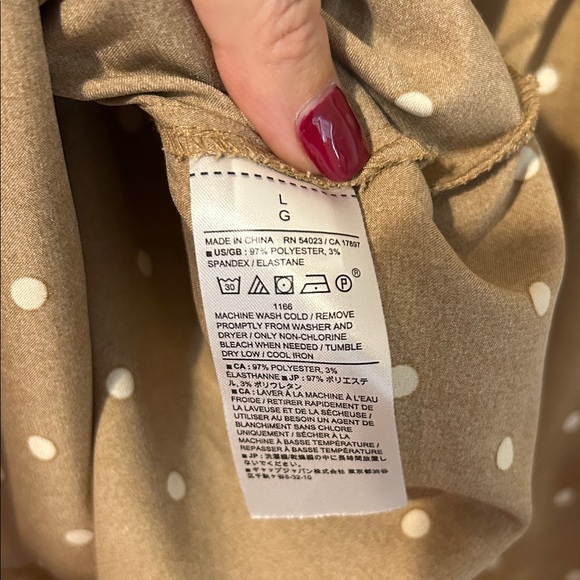 Banana Republic Tan Polka Dot Shirt - Picture 7 of 9